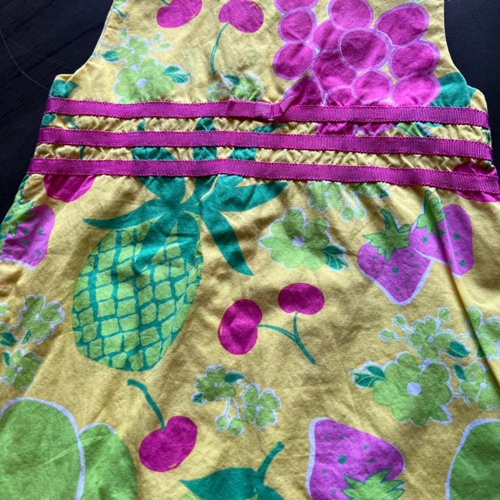 Lilly Pulitzer Sleeveless Dress with Fruit Print Girls 4T Cotton Summer Dress - Picture 2 of 8
